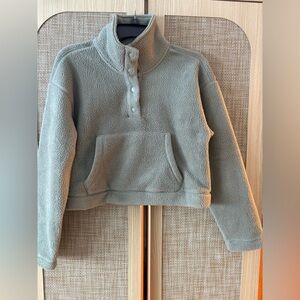 Abercrombie & Fitch green Sherpa crop Fleece Jacket XS